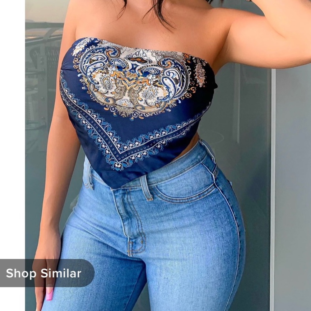 Blue handkerchief top